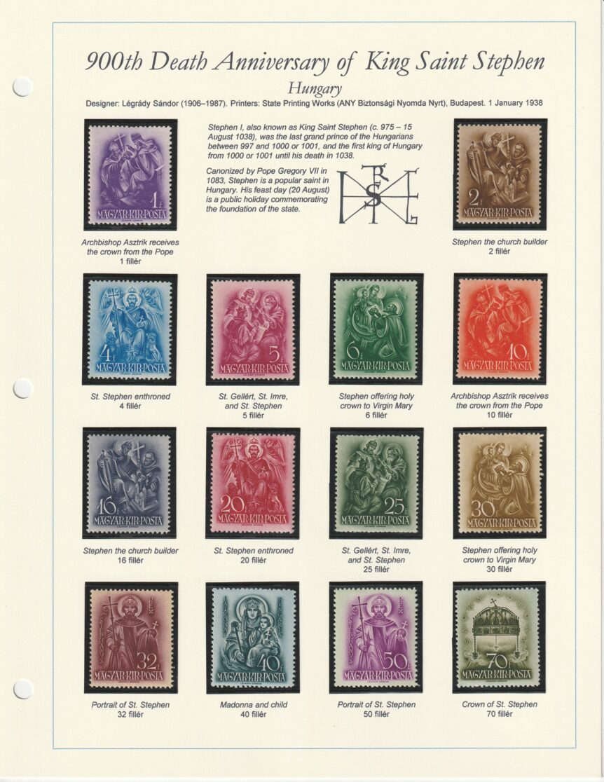 1938 900th Death Anniversary of King St Stephen