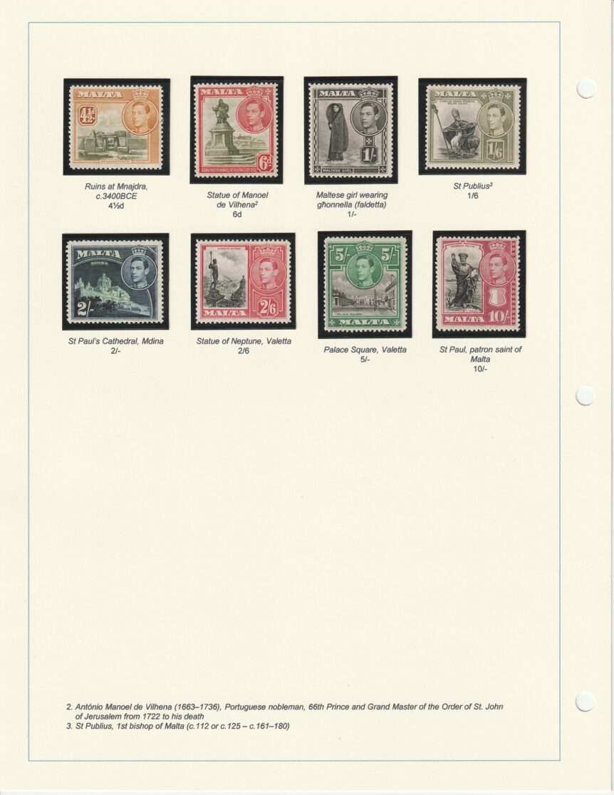 1938-1943 Malta KGVI Definitives