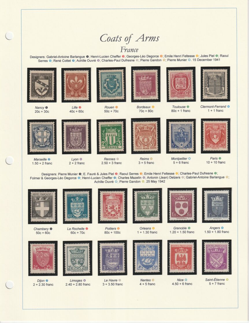 1941-2 France Coats of Arms