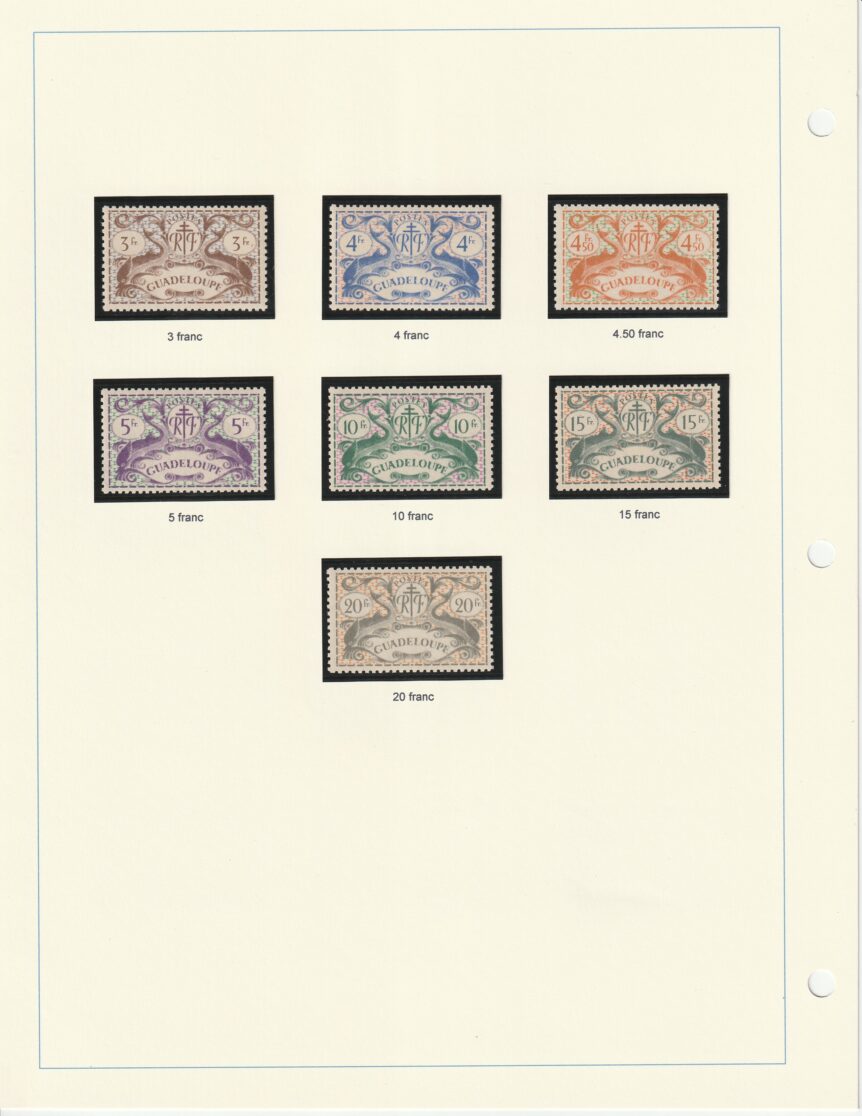 1945 Guadeloupe Dolphins London Issue