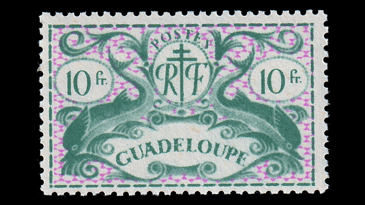1945 Guadeloupe Dolphins London Issue