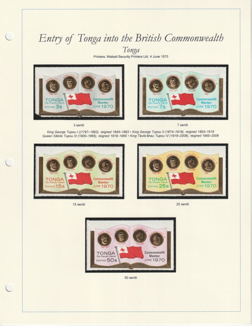 1970 Tonga Entry to the British Commonwealth