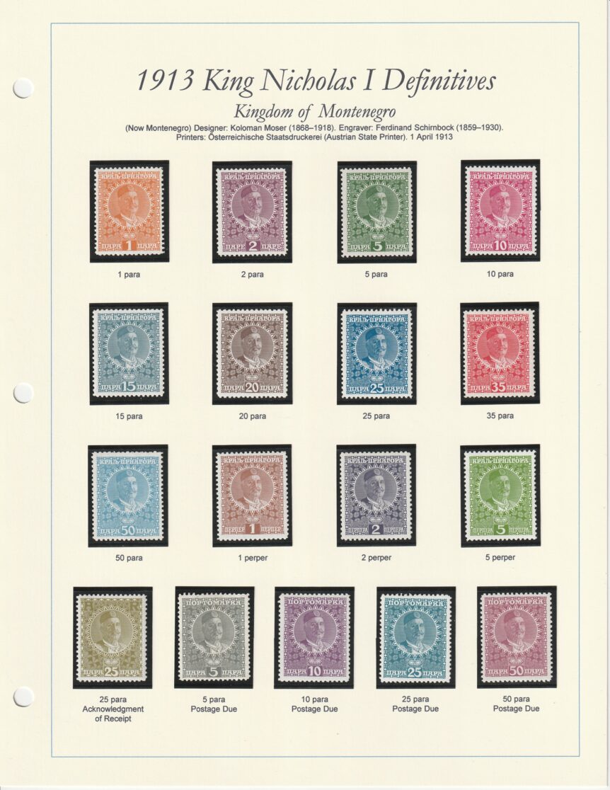 1913 Montenegro Definitives