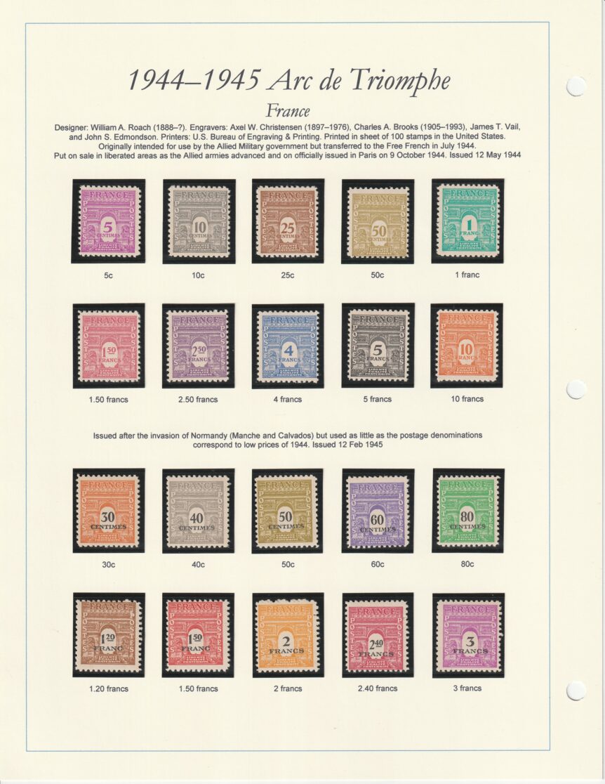 1944-1945 France Arc de Triomphe Definitives