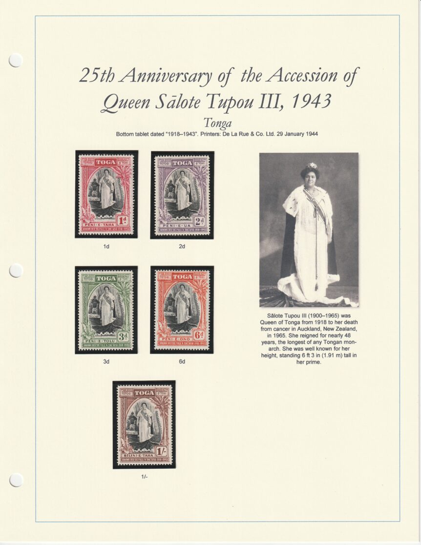 1944 Tonga Queen Sālote Tupou III