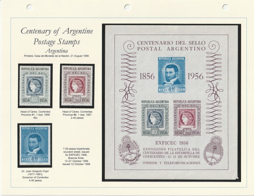 1956 Argentina Stamp Centenary