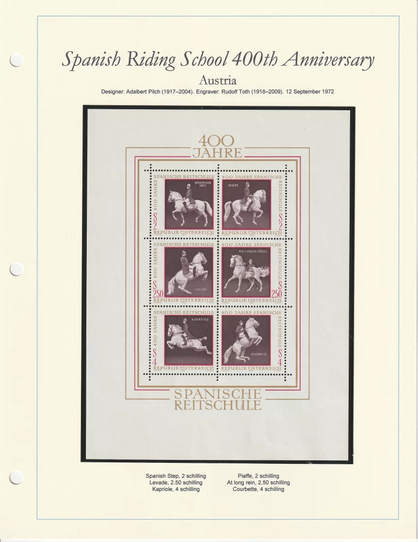 1972 Austria Spanish Riding School 400th Anniversary