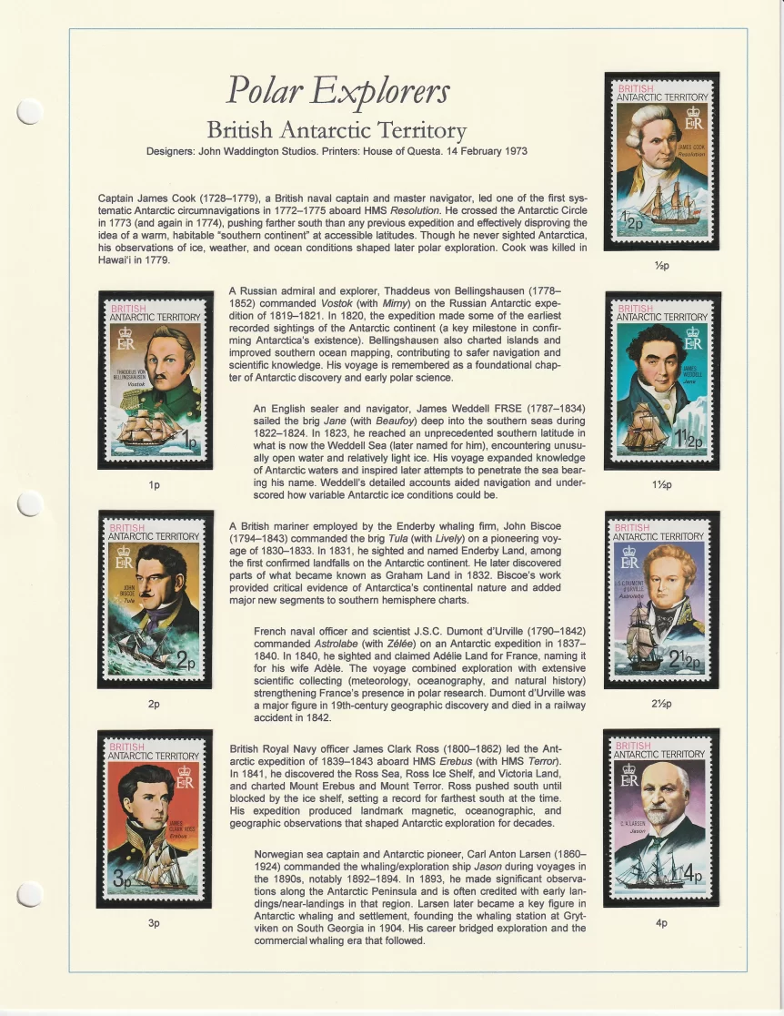 1973 British Antarctic Territory Polar Explorers