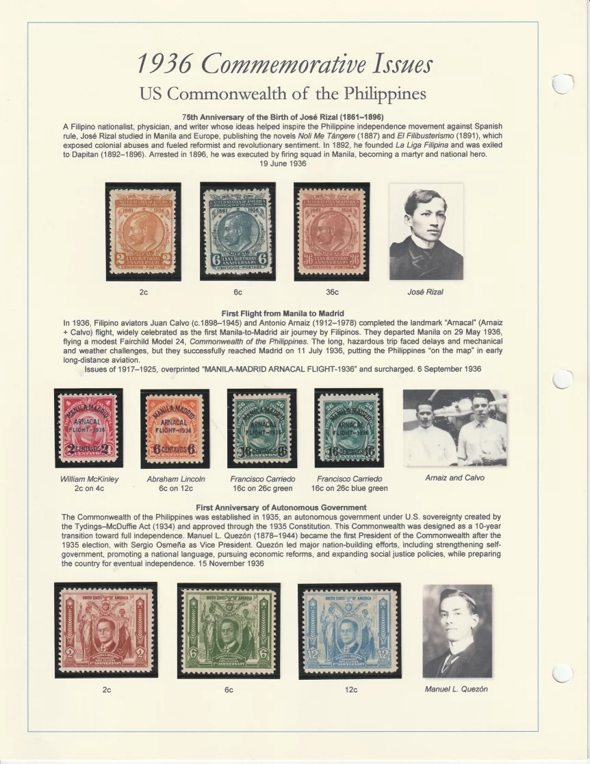 1936 Philippines Commemoratives