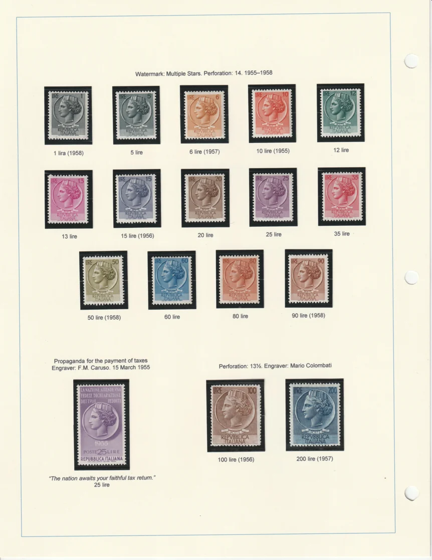 1953-1977 Italia Turrita