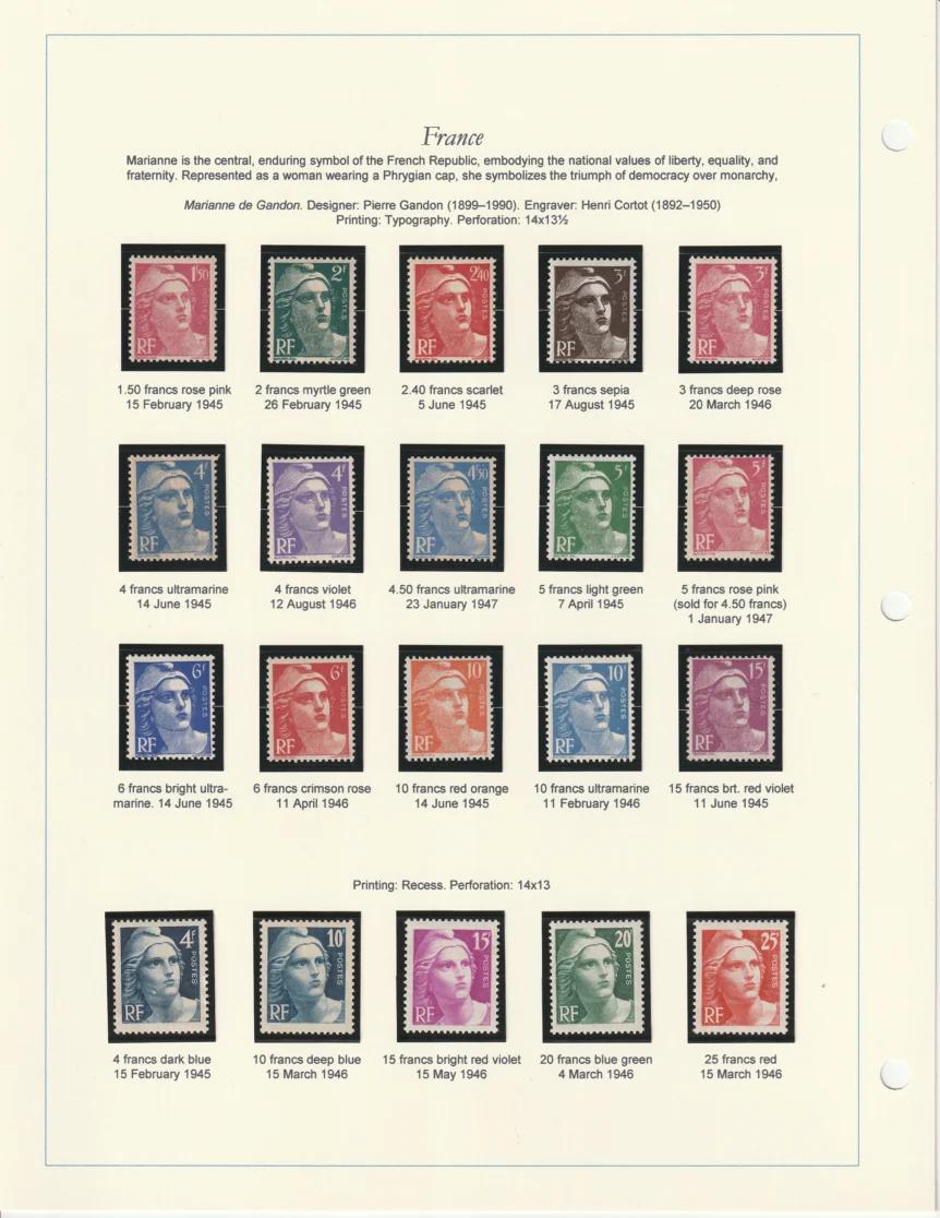 1945-1954 France Definitives
