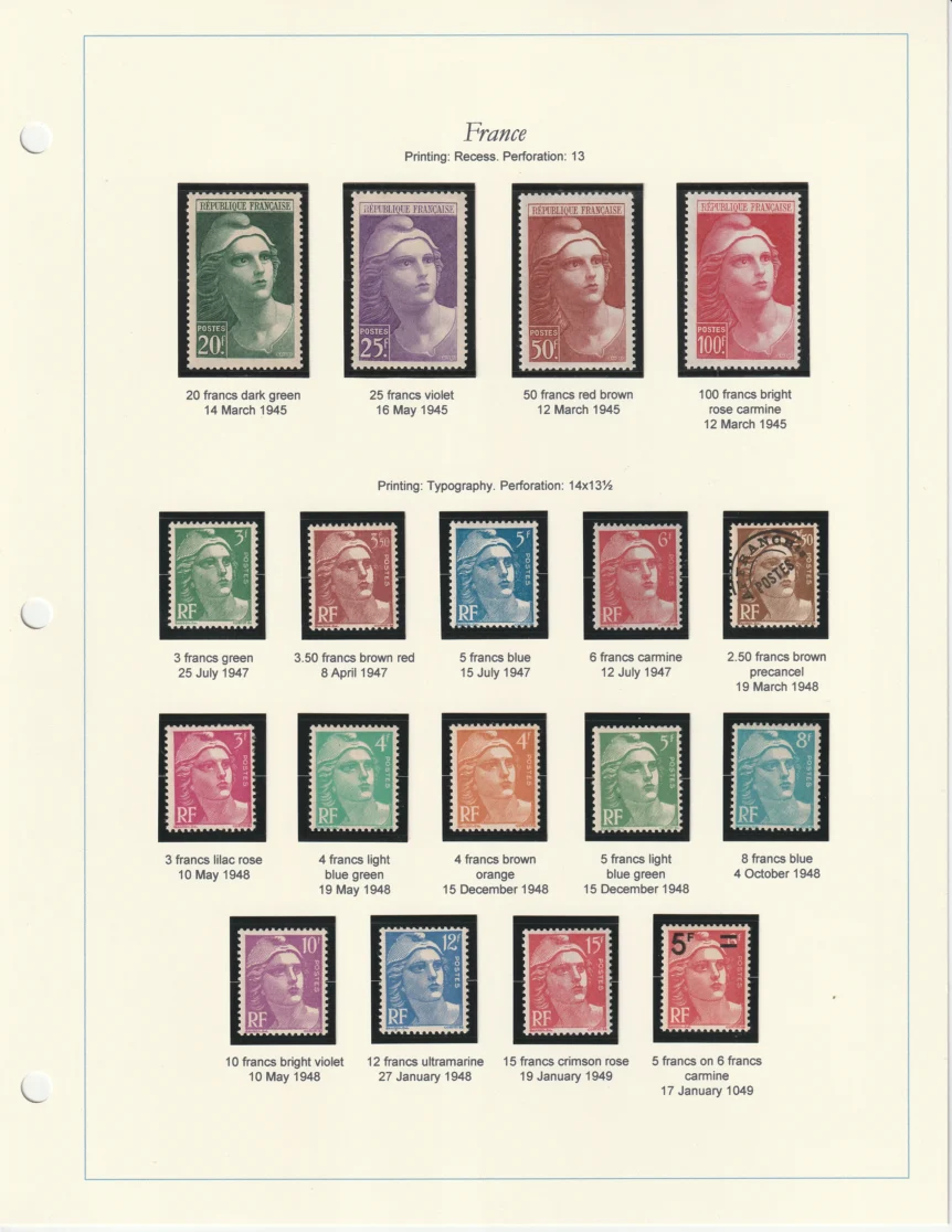 1945-1954 France Definitives