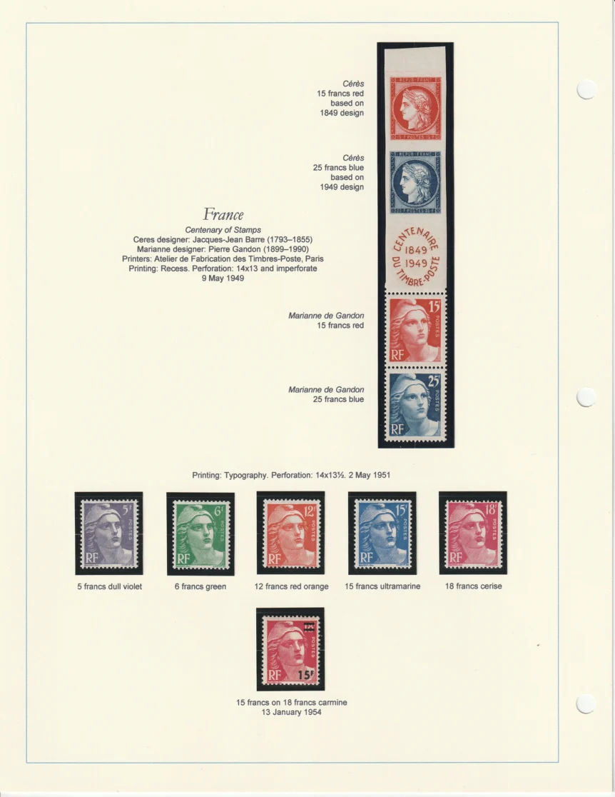 1945-1954 France Definitives