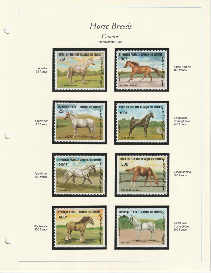 1983 Comoros Horse Breeds