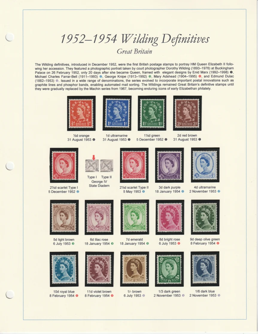 Wildings 1952–1954 Wilding QEII Definitives